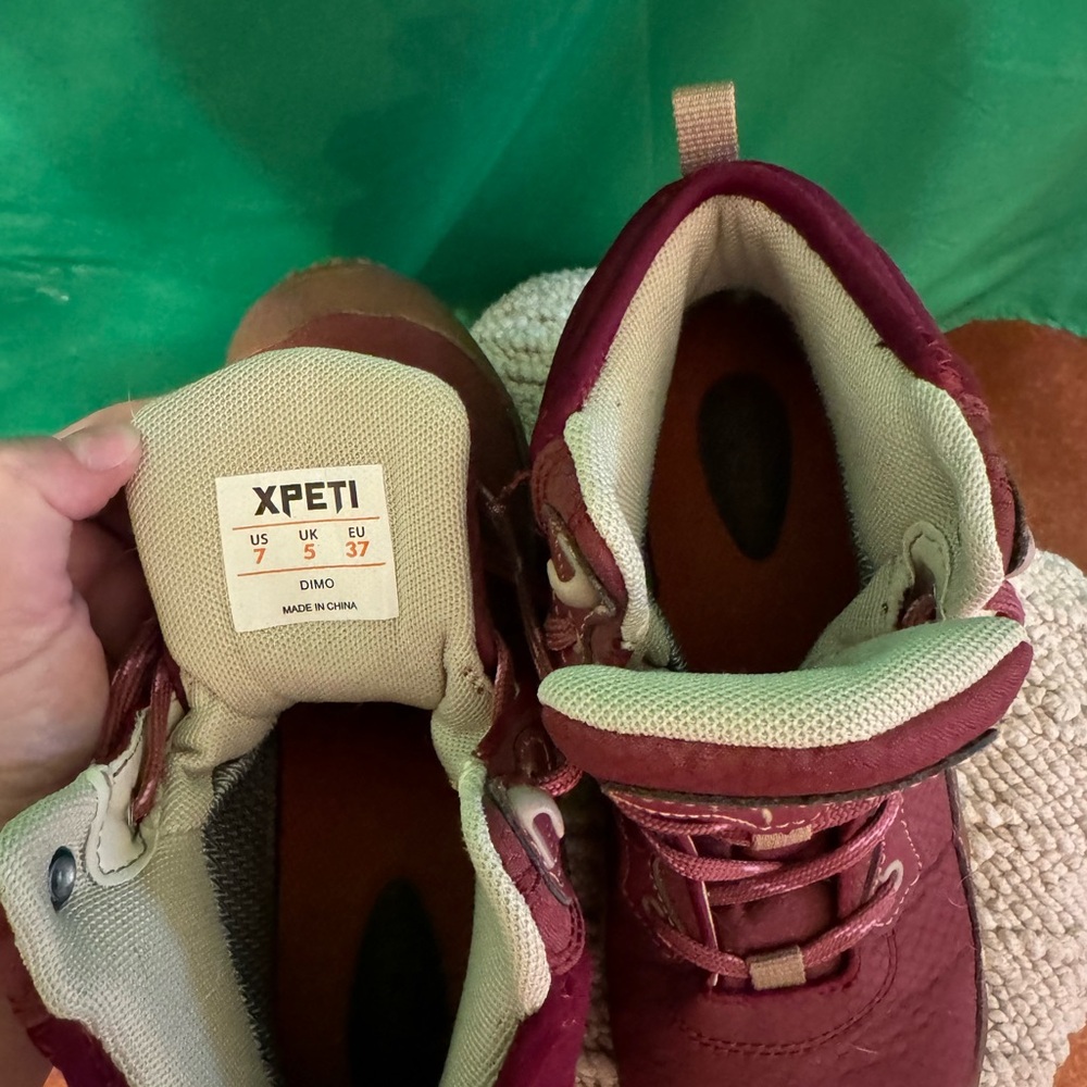 High top hiking boots, dark pink - Picture 4 of 5